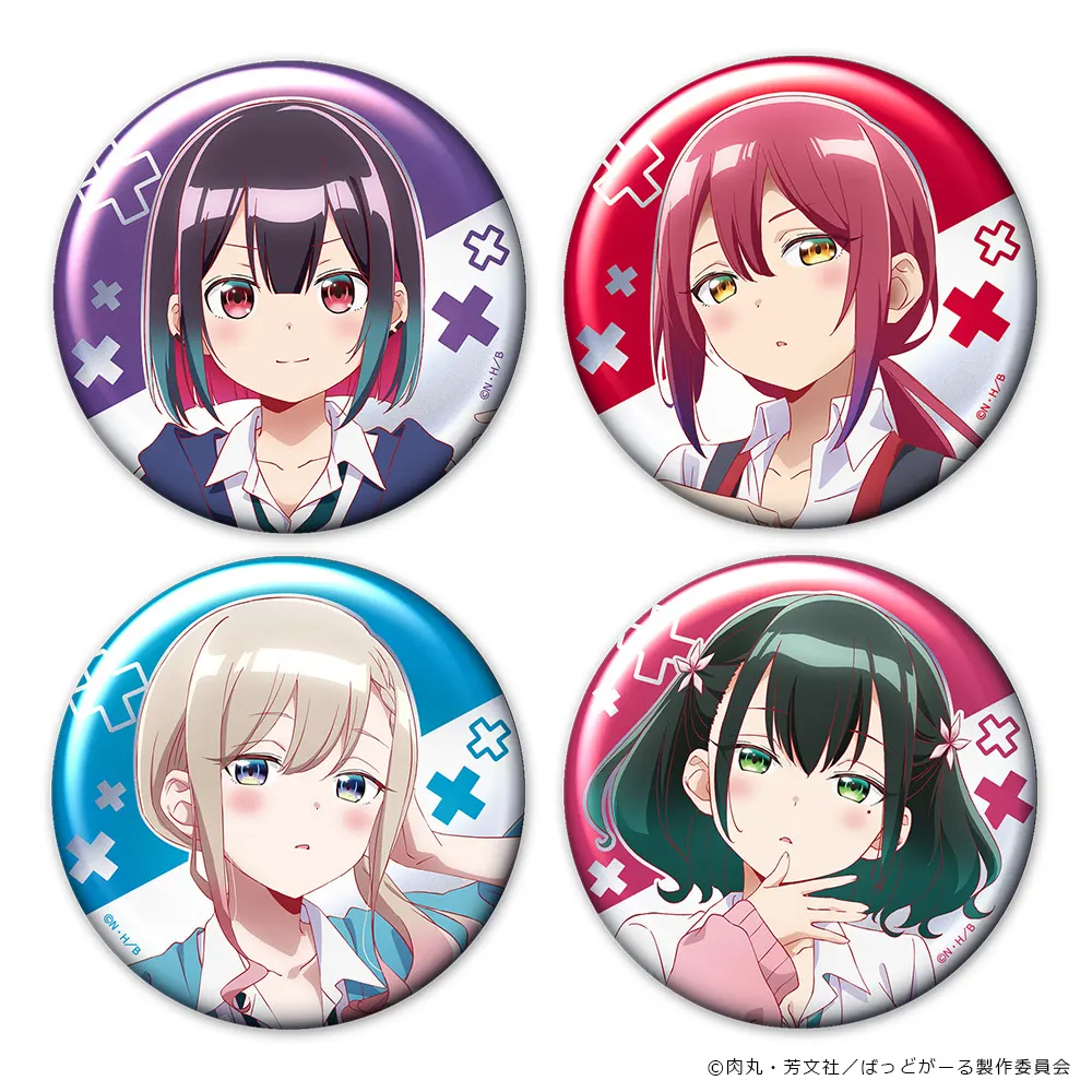 メタリック缶バッジ4個セット